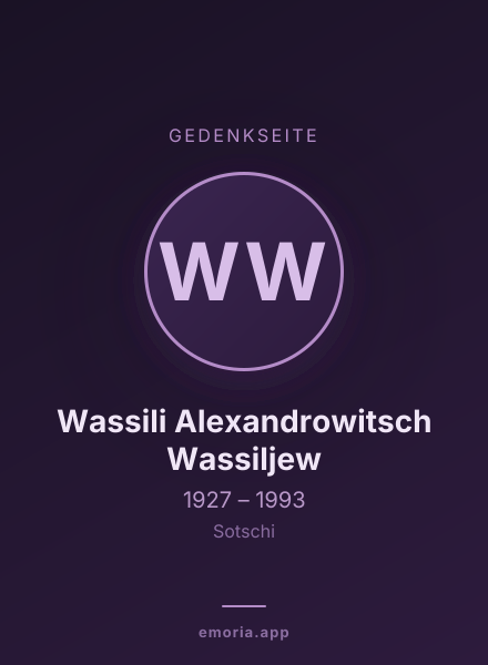 Gedenkportrait von Wassili Alexandrowitsch Wassiljew