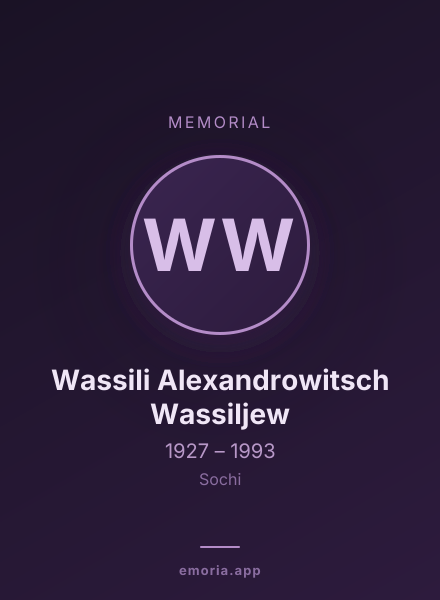 Memorial portrait of Wassili Alexandrowitsch Wassiljew
