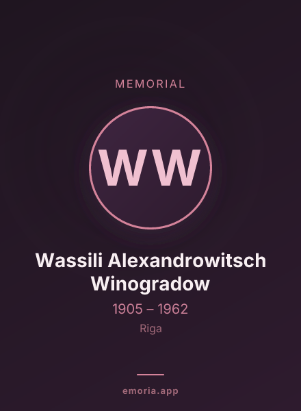 Memorial portrait of Wassili Alexandrowitsch Winogradow