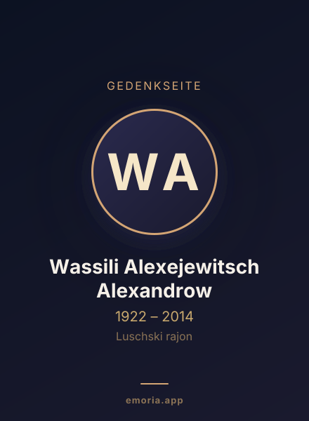 Gedenkportrait von Wassili Alexejewitsch Alexandrow