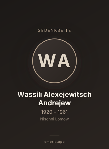 Gedenkportrait von Wassili Alexejewitsch Andrejew