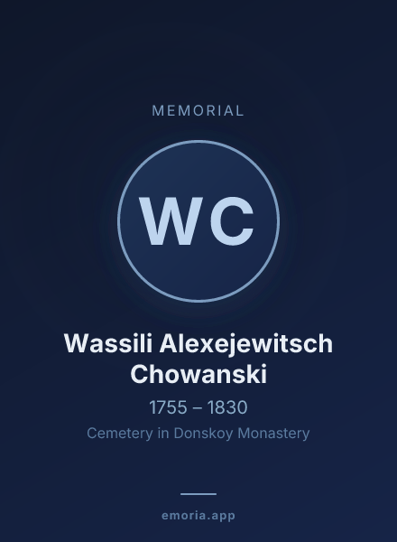 Memorial portrait of Wassili Alexejewitsch Chowanski