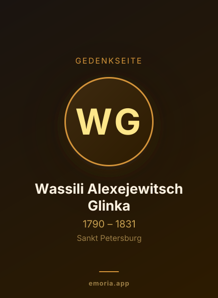 Gedenkportrait von Wassili Alexejewitsch Glinka