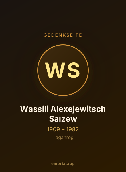 Gedenkportrait von Wassili Alexejewitsch Saizew