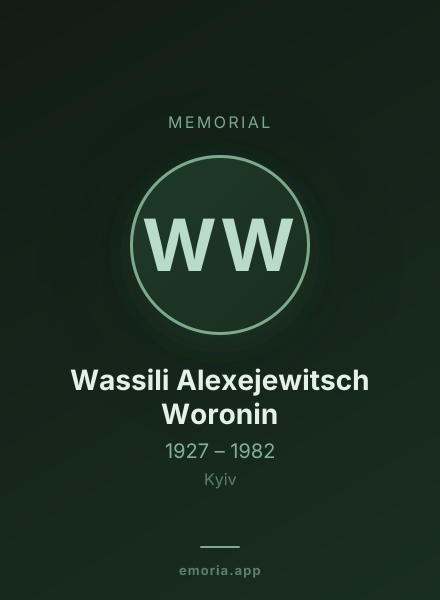 Memorial portrait of Wassili Alexejewitsch Woronin