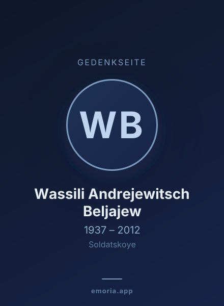 Gedenkportrait von Wassili Andrejewitsch Beljajew