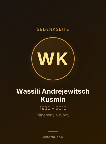 Gedenkportrait von Wassili Andrejewitsch Kusmin