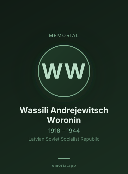Memorial portrait of Wassili Andrejewitsch Woronin