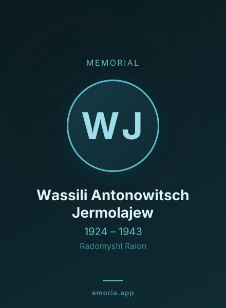 Memorial portrait of Wassili Antonowitsch Jermolajew