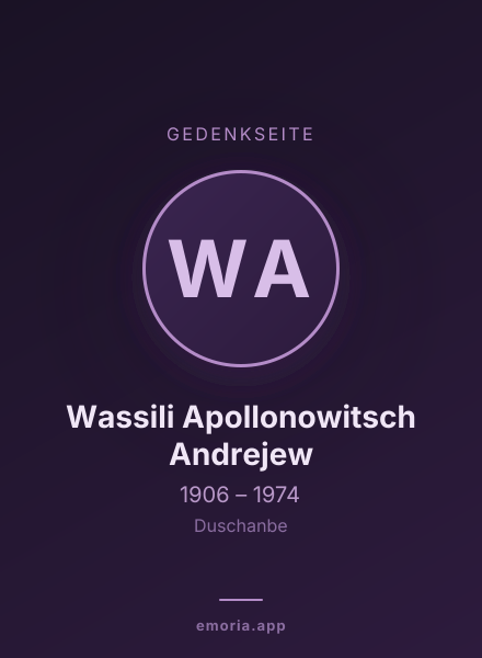 Gedenkportrait von Wassili Apollonowitsch Andrejew