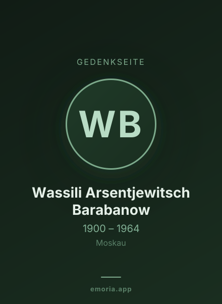 Gedenkportrait von Wassili Arsentjewitsch Barabanow