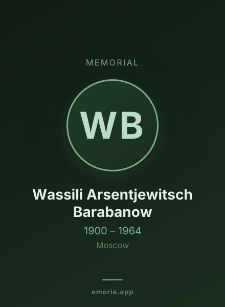 Memorial portrait of Wassili Arsentjewitsch Barabanow