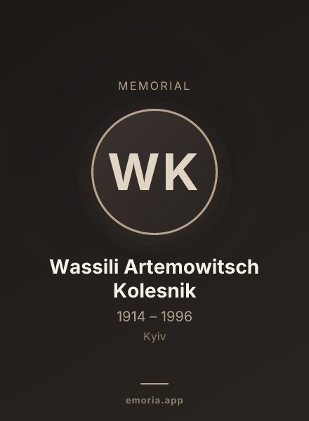 Memorial portrait of Wassili Artemowitsch Kolesnik