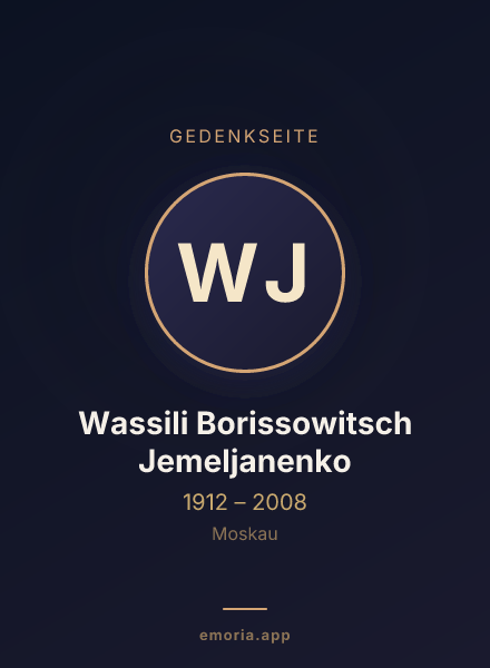 Gedenkportrait von Wassili Borissowitsch Jemeljanenko
