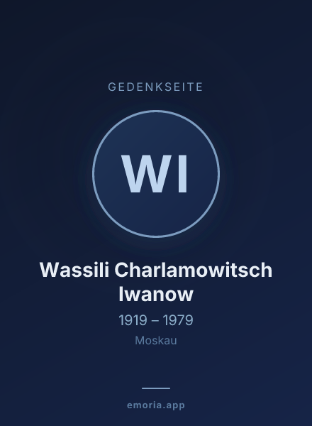 Gedenkportrait von Wassili Charlamowitsch Iwanow