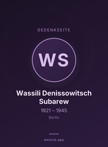 Gedenkportrait von Wassili Denissowitsch Subarew