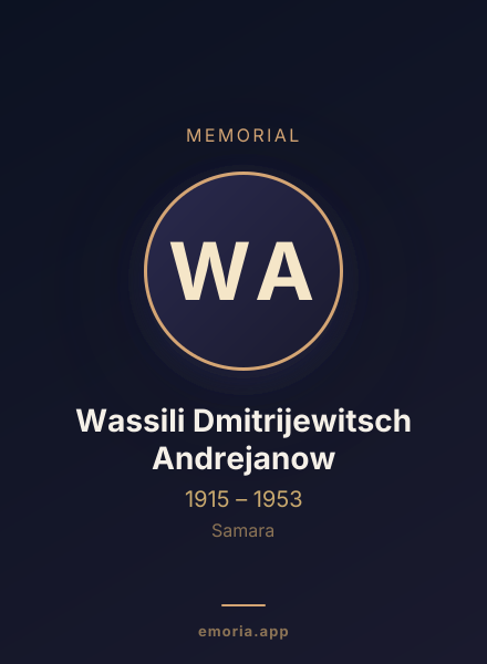 Memorial portrait of Wassili Dmitrijewitsch Andrejanow