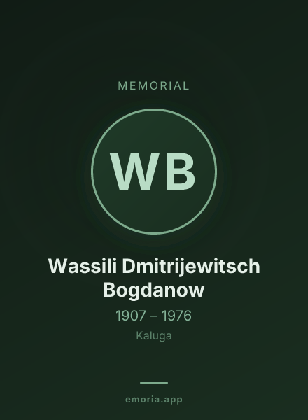 Memorial portrait of Wassili Dmitrijewitsch Bogdanow