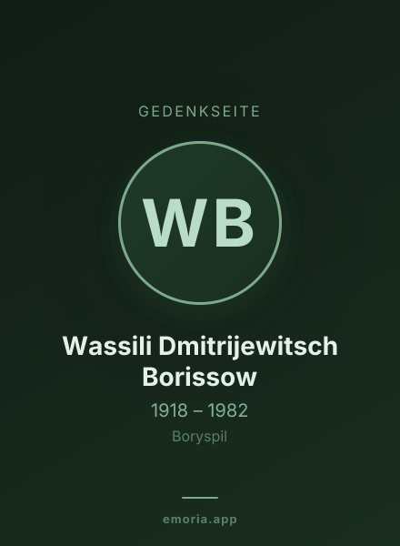 Gedenkportrait von Wassili Dmitrijewitsch Borissow