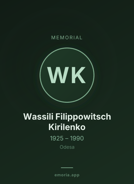 Memorial portrait of Wassili Filippowitsch Kirilenko