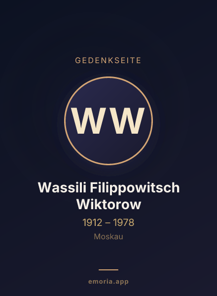 Gedenkportrait von Wassili Filippowitsch Wiktorow