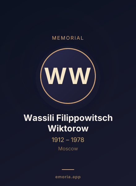 Memorial portrait of Wassili Filippowitsch Wiktorow