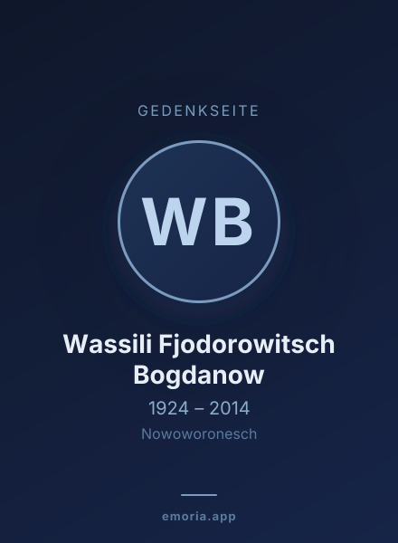 Gedenkportrait von Wassili Fjodorowitsch Bogdanow