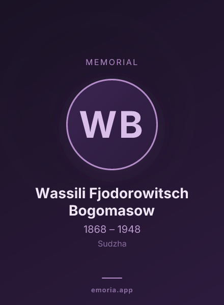 Memorial portrait of Wassili Fjodorowitsch Bogomasow
