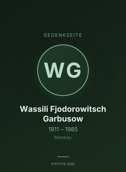 Gedenkportrait von Wassili Fjodorowitsch Garbusow