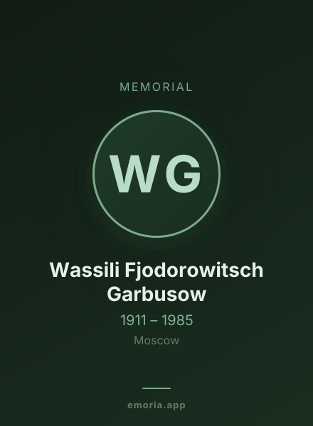Memorial portrait of Wassili Fjodorowitsch Garbusow
