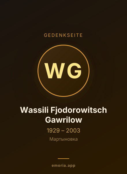 Gedenkportrait von Wassili Fjodorowitsch Gawrilow