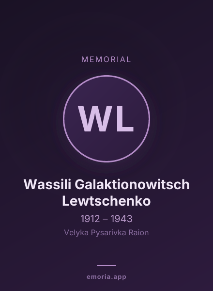 Memorial portrait of Wassili Galaktionowitsch Lewtschenko