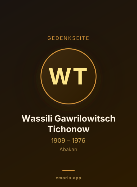 Gedenkportrait von Wassili Gawrilowitsch Tichonow