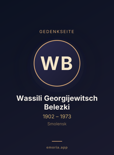 Gedenkportrait von Wassili Georgijewitsch Belezki
