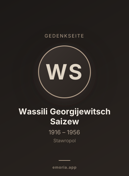 Gedenkportrait von Wassili Georgijewitsch Saizew