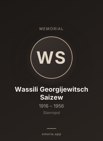 Memorial portrait of Wassili Georgijewitsch Saizew
