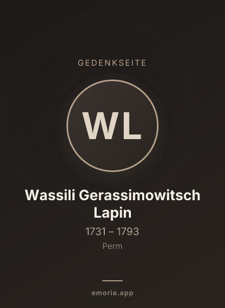 Gedenkportrait von Wassili Gerassimowitsch Lapin