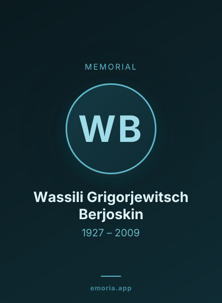 Memorial portrait of Wassili Grigorjewitsch Berjoskin