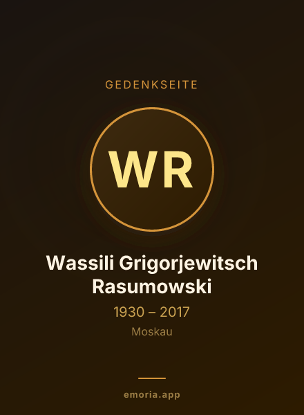 Gedenkportrait von Wassili Grigorjewitsch Rasumowski