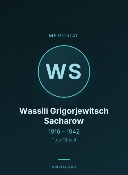 Memorial portrait of Wassili Grigorjewitsch Sacharow