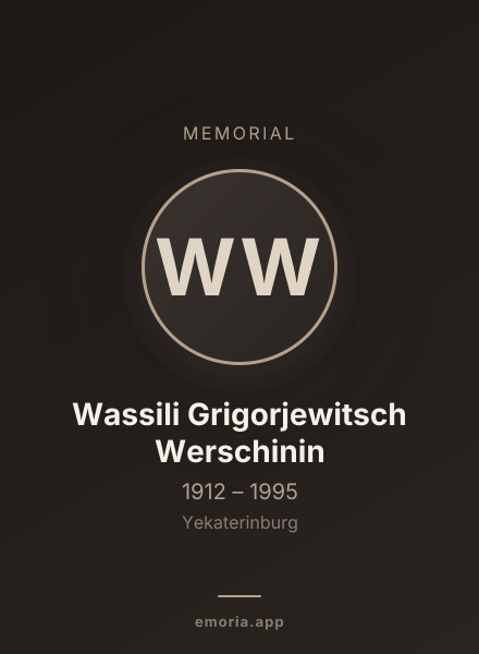 Memorial portrait of Wassili Grigorjewitsch Werschinin