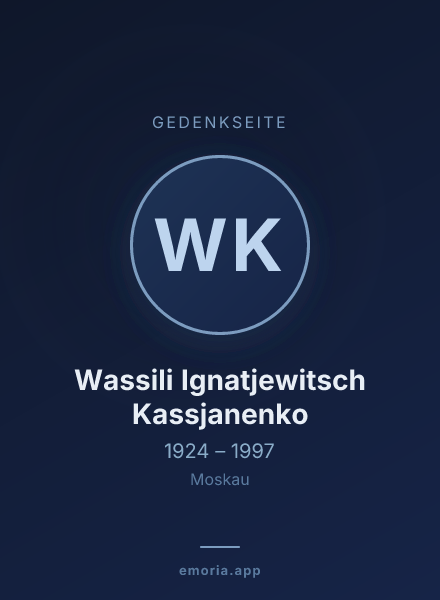 Gedenkportrait von Wassili Ignatjewitsch Kassjanenko