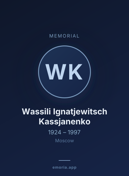 Memorial portrait of Wassili Ignatjewitsch Kassjanenko