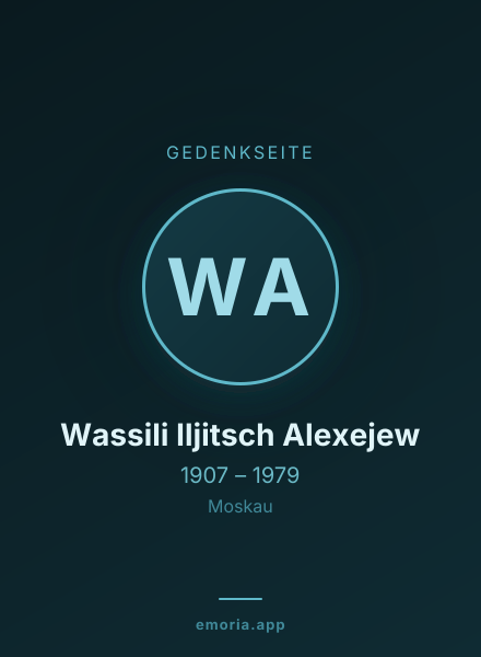 Gedenkportrait von Wassili Iljitsch Alexejew