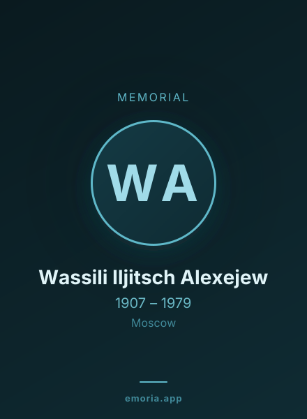 Memorial portrait of Wassili Iljitsch Alexejew