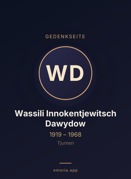 Gedenkportrait von Wassili Innokentjewitsch Dawydow