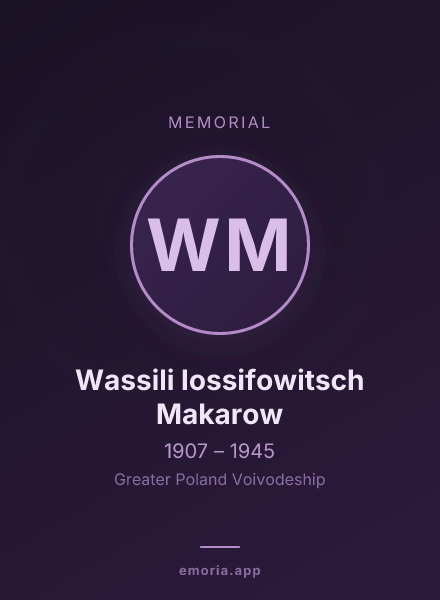 Memorial portrait of Wassili Iossifowitsch Makarow