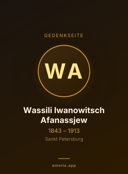 Gedenkportrait von Wassili Iwanowitsch Afanassjew
