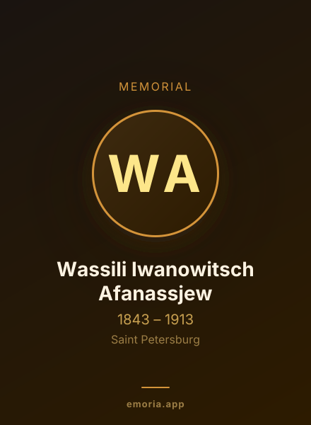 Memorial portrait of Wassili Iwanowitsch Afanassjew