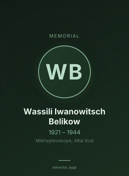 Memorial portrait of Wassili Iwanowitsch Belikow